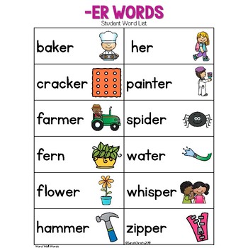 R Controlled Vowel- ER Words: Write the Room by Sarah's Tiny Seed-Sarah