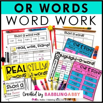 R-Controlled Vowel OR Word Work for Literacy Centers by Babbling Abby