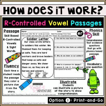 1 controlled r grade worksheets Vowel Passages Skill Based R Controlled Fluency & Reading