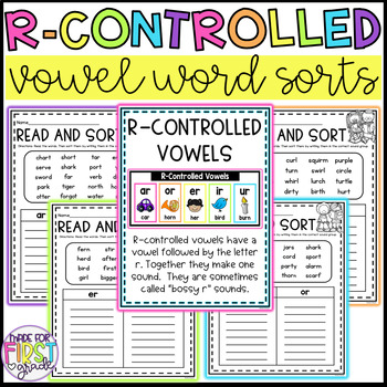 R-Controlled Vowel Word Sorts: Bossy R Word Sorts by MadeForFirstGrade