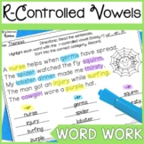 R-Controlled Vowel Word Work Worksheets