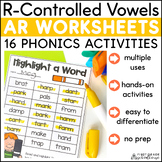R Controlled Vowels Worksheets AR - Bossy R 1st & 2nd Grad