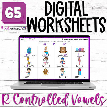 Preview of R-Controlled Vowel Worksheets Bossy R Digital Resource Google & PowerPoint SOR