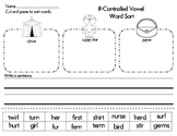 R-Controlled Vowel /er/, /ir/, /ur/ Word Sort