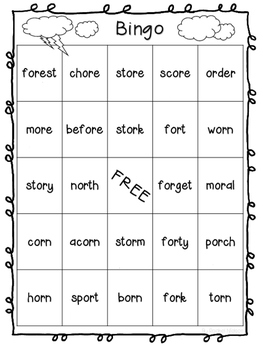 R-Controlled Vowel - or, ore - Worksheets by Rachel Nielson | TpT