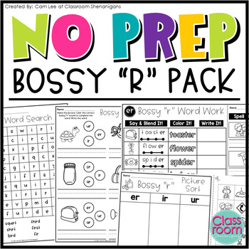 Preview of Bossy "r" || R-Controlled Vowel Phonics Worksheets |FREEBIE!!