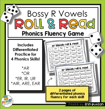 Preview of R-Controlled Roll and Read Game, UFLI Lessons 77, 78, 80, 81, 82, 83, Wonders 
