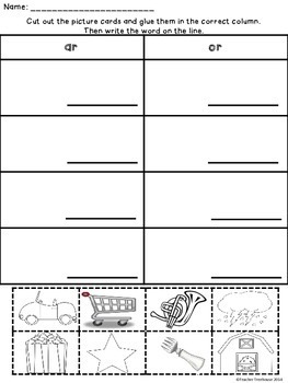 literacy grade 1 worksheets for free R Activities   Worksheets Bossy Controlled TpT Vowels R  and