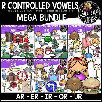Preview of R Controlled Vowels Clip Art Mega Bundle {Educlips Clipart}