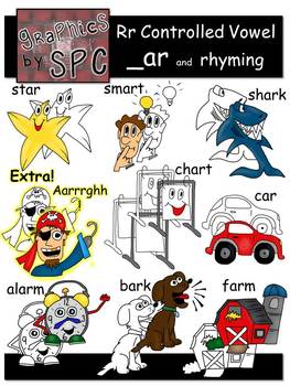 Preview of R Controlled Vowels Clip Art-  _ar Spelling and Rhyming Clipart