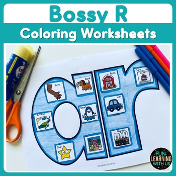Preview of R Controlled Vowels Coloring Worksheets | Bossy R Activities