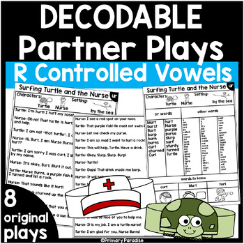 Preview of R Controlled Vowels Decodable Partner Plays Phonics Skill Fluency Practice