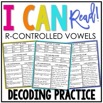 Preview of R Controlled Vowels Decoding Drills | Real and Nonsense Word Fluency Practice