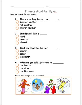 r controlled vowels er poem short story phonics activity