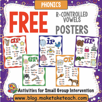Preview of Free R-Controlled Vowels Posters
