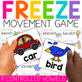 R Controlled Vowels FREEZE Game | Vowel Worksheets | Movem