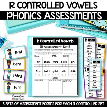 Preview of Bossy R Controlled Vowel Words Lists Phonics Assessment & Data Collection Sheet