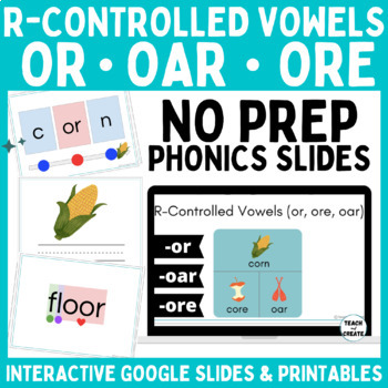 Preview of R-Controlled Vowels OR, OAR, ORE - NO PREP Digital Slides & Phonics Games