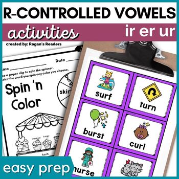 Preview of ER, IR, UR Bossy R - R Controlled Vowels Phonics Activities