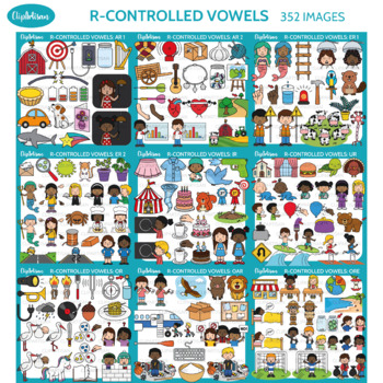 Preview of R Controlled Vowels / Bossy R Clip Art Bundle