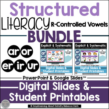 Preview of R Controlled Vowels Phonics Lessons and Worksheets | Structured Literacy