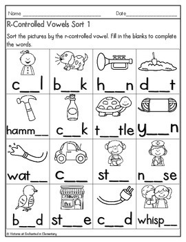 R Controlled Vowels Sort By Enchanted In Elementary Tpt