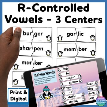 Teacher Made Literacy Center Learning Resource Game VC/CV Syllable Puzzles 