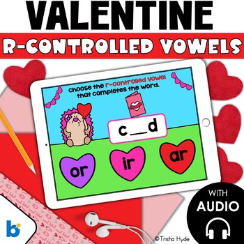 Preview of R Controlled Vowels | Valentine's Day | Boom Cards