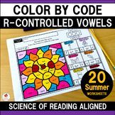 R Controlled Vowels Worksheets Color by Code Summer Scienc