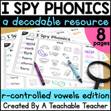 R-Controlled Vowels Worksheets I Spy Phonics: Read & Write