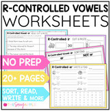 R Controlled Vowels Worksheets Word Work Syllable Activiti