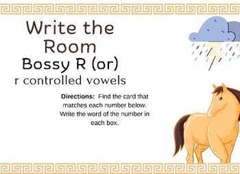 Preview of R Controlled Vowels Write the Room - Bossy R Phonics Centers