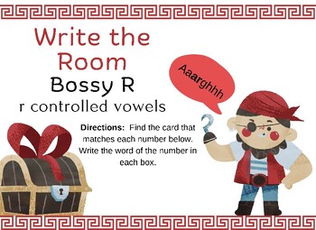 Preview of R Controlled Vowels Write the Room - Bossy R Phonics Centers  TECH SUPPORT