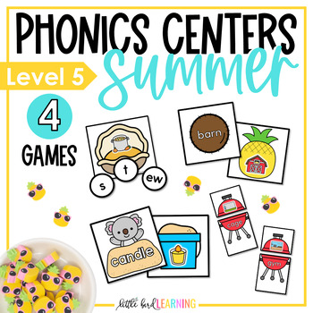 Preview of R-Controlled Vowels and Diphthongs Summer Phonics Centers with Soft C and G