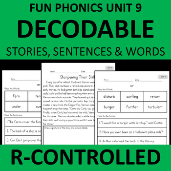 Preview of R-controlled/Bossy-R {er, ir, ur} | Decodable Passages 2nd Grade Phonics Unit 9