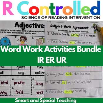 Preview of R Controlled Vowels ir er and ur Phonics Word Work Worksheets (RTI)