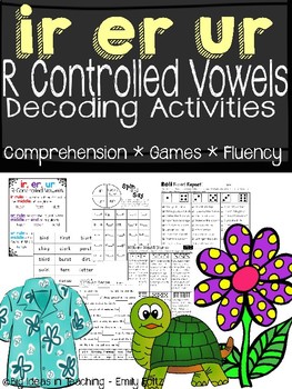 Preview of R Controlled Vowels: ir, er, ur Activites....Print and Go!