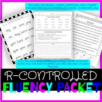 Preview of R-Controlled vowel fluency pack