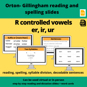 Preview of R Controlled vowels- er, ir, ur (Bossy R)