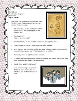 Preview of R. Dahl's "Lamb to the Slaughter" Jigsaw Activity