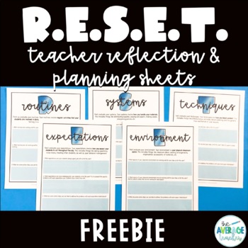 Preview of R.E.S.E.T. Your Year - Reflection & Planning Printables for Teachers