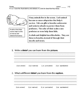 Common Assessment R.I.3.7 illustrations and details describe key details