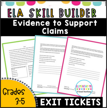 Preview of R.I 5.8  Evidence to Support Claims -4 Short Assessments