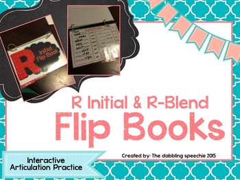 Preview of R Initial & R-Blend Flip Books Speech Therapy Articulation Activities