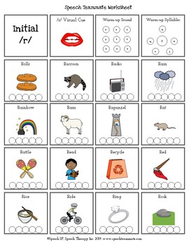 r words speech therapy worksheets