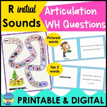 Preview of R Initial Sound Articulation Language Activities WH Questions for Speech Therapy
