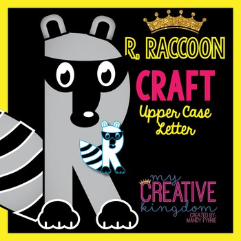 Preview of R - Raccoon Upper Case Alphabet Letter Craft