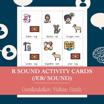 Preview of R Sound Coarticulation ER Cards Worksheet + Planner for Speech Therapy