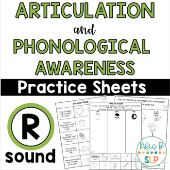Preview of R Sound Articulation & Phonological Awareness Homework for Speech Therapy