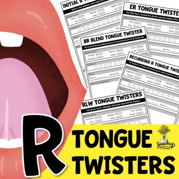 Preview of R Sound Tongue Twisters : Vocalic R Sentences : R Blends Worksheet
